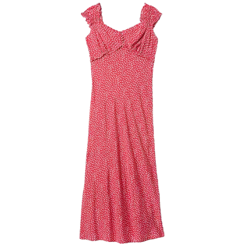 Gap (US) Crepe Sweetheart Maxi Dress red floral midi
