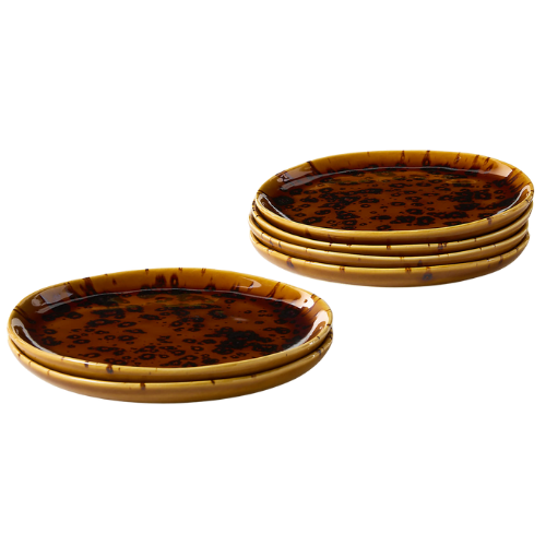 Tara Tortoise Appetizer Plates Set of 6 | CB2