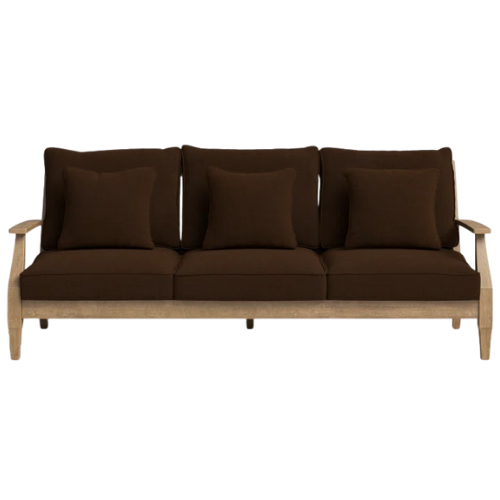 Wayfair North America Samya 83'' Wide Outdoor Patio Sofa with Cushions brown