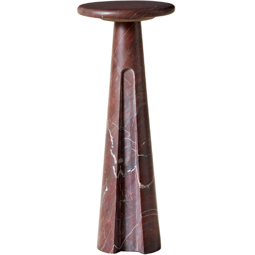 CB2 Ciccio Red Marble Side Table