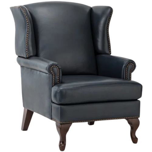 Wayfair Navy Blue Leather Wing Back wingback chair armchair