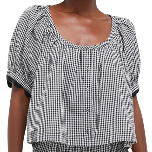 Tuckernuck (US) Black Gingham Ric Rac Tully Top