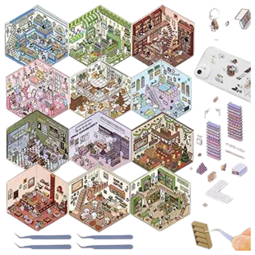 Amazon (US) 12 Set DIY 3D House Scene Stickers