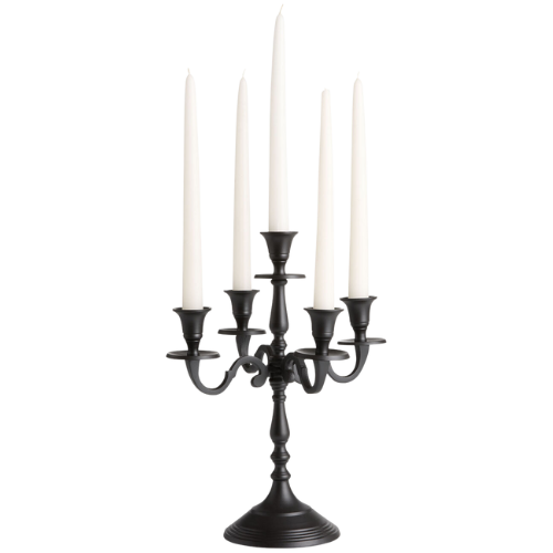 World Market Matte Black Metal 5 Taper Halloween Candelabra