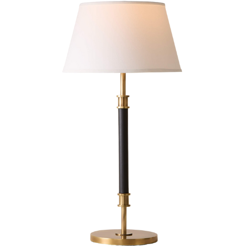 Viator Wrapped Black Leather Table Lamp + Reviews | CB2