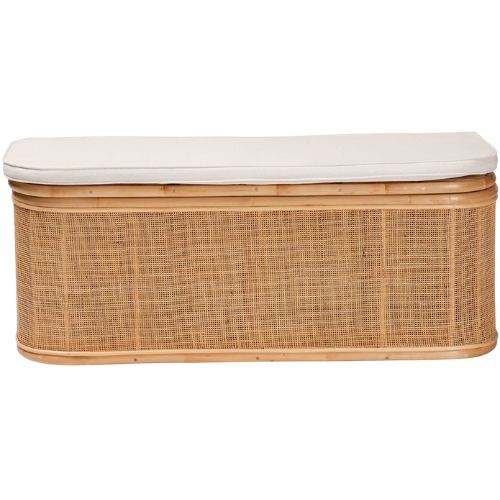 Wayfair Breona Upholstered Storage Bench cane rattan trunk chest