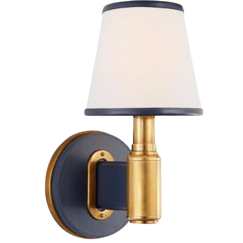 One Kings Lane Riley Single Sconce, Leather Ralph Lauren