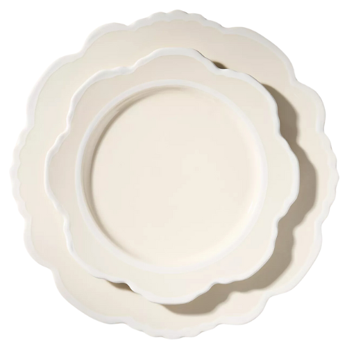 Anthropologie (US) Lyla Stoneware, Set of 4, Side Plates scallop border