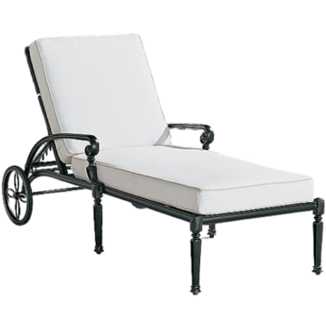 Frontgate Carlisle Chaise Lounge with Cushions in Onyx Aluminum