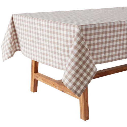 Target Cotton Gingham Tablecloth Taupe