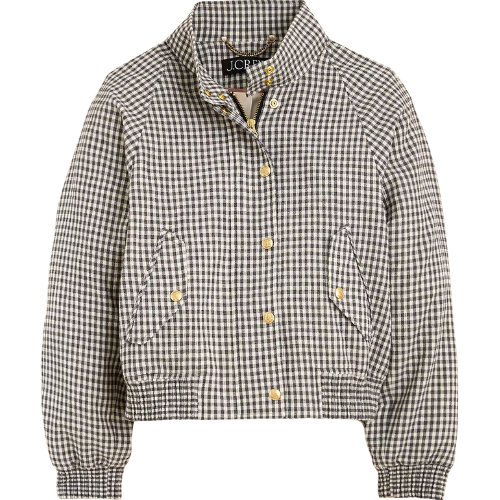 J. Crew Flight jacket in gauzy gingham