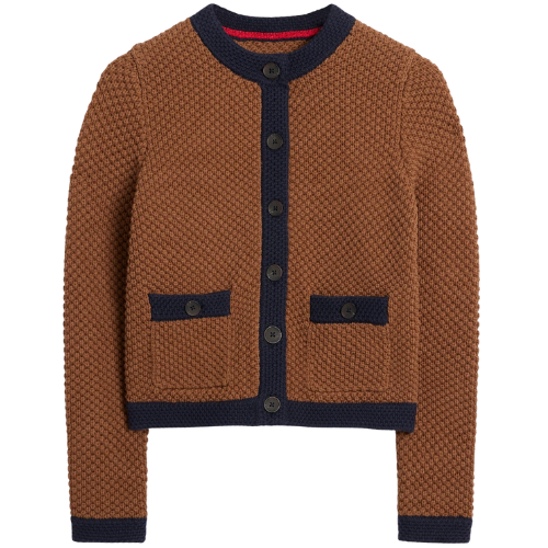Boden Libby Knitted Jacket-Camel cardigan sweater