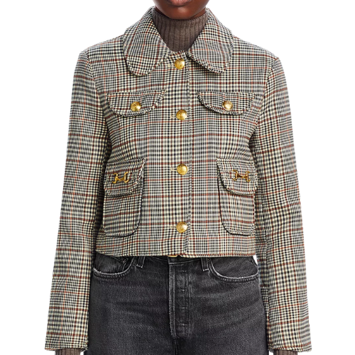 Bloomingdale's (US) Plaid Four Pocket Jacket lady tweed