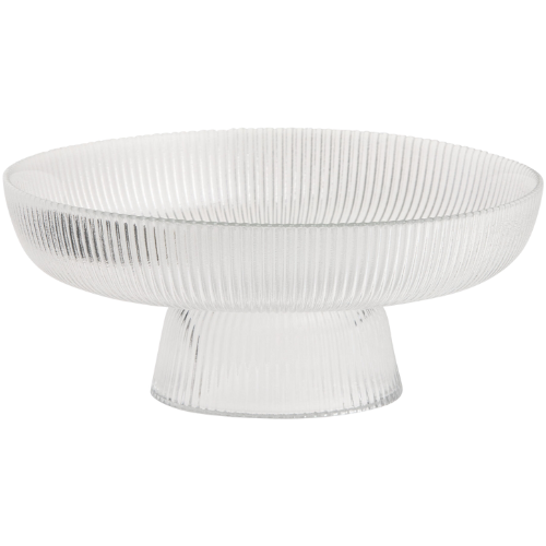 World Market Ribbed Glass Pedestal Serving Bowl