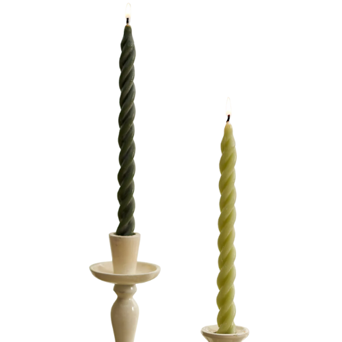 Anthropologie (US) Twisty Tapers, Set of 3 Greens candles