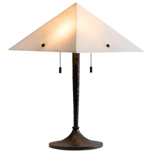 Onirique Metal Table Lamp with Alabaster Shade by Athena Calderone
