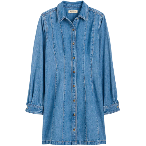 Madewell Seamed Mini Dress in Ramey Wash: Airy Denim Edition