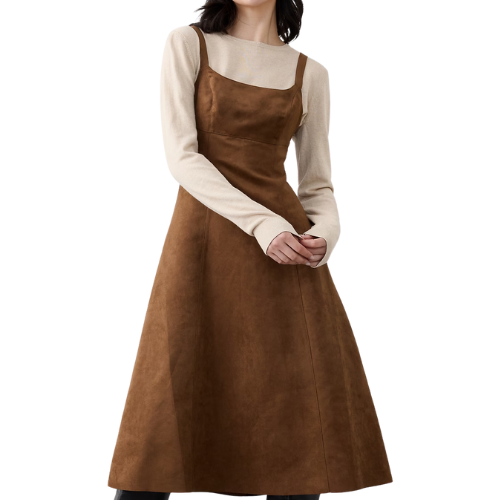Banana Republic Factory Vegan Suede Strappy Midi Dress