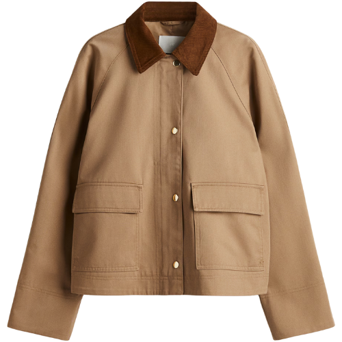 H&M (US + CA) Jacket with Corduroy Collar