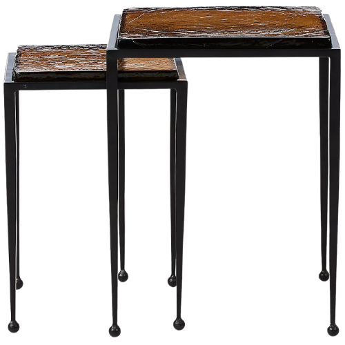Dalston Square-Top Tapered-Leg Nesting End Table Set Anthropologie side table