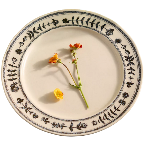 Anthropologie (US) Black Fern Stoneware Dinner Plate