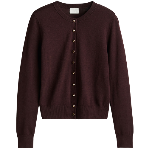 H&M Burgundy Knit Cardigan