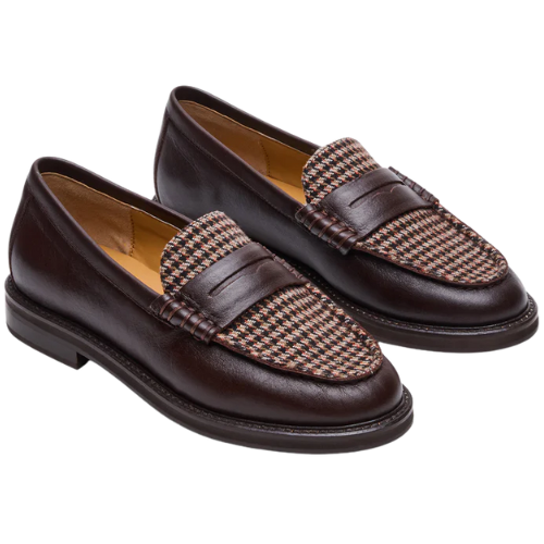 Steve Madden Madison Brown Multi houndstooth loafer