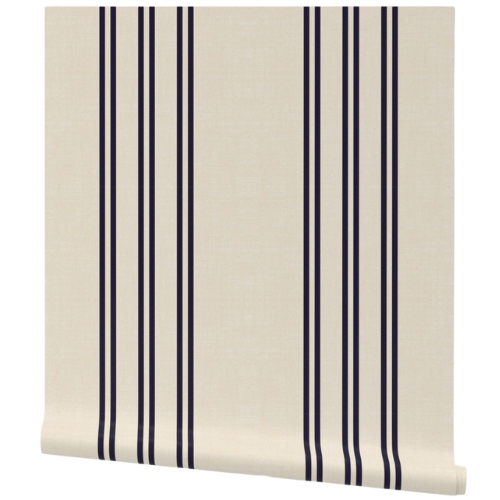 Spoonflower AEGEAN STRIPE NAVY wallpaper grasscloth