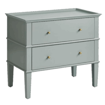 Ballard Designs, Inc. Grace 2-Drawer Side Table Grey Blue