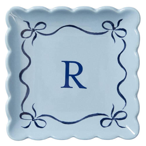 Mark & Graham Monogram bow catchall dish tray