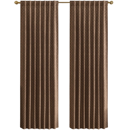 MIULEE Decorative Back Tab Linen Curtains with Geometric Pattern Amazon brown