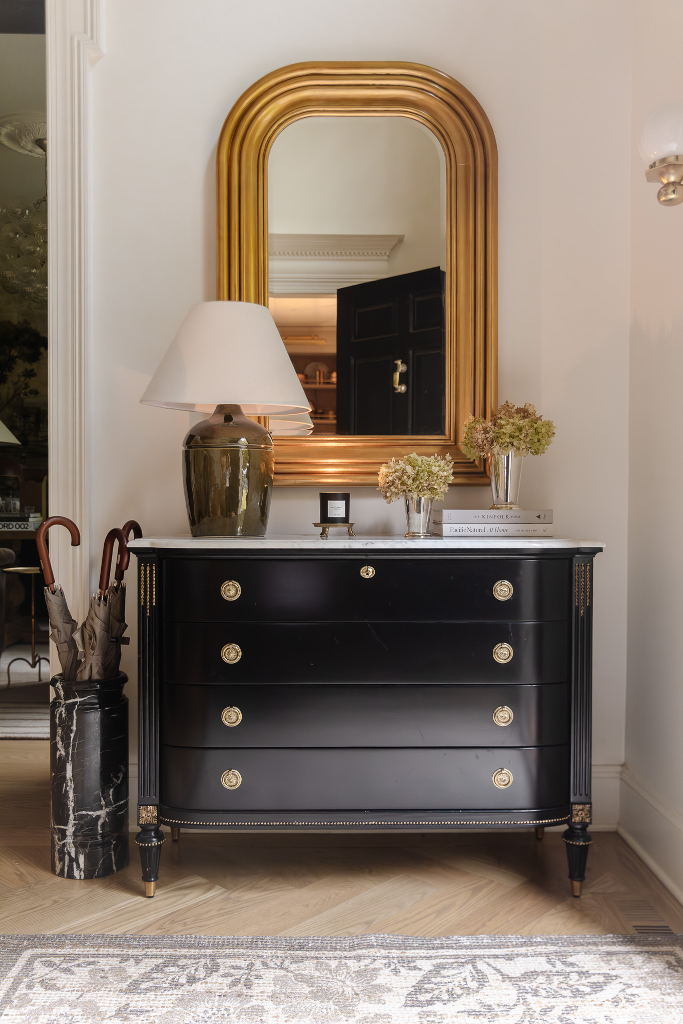 princess polly baby blue dress Ashley Danziar 6-Drawer Dresser and Mirror in Matte Black