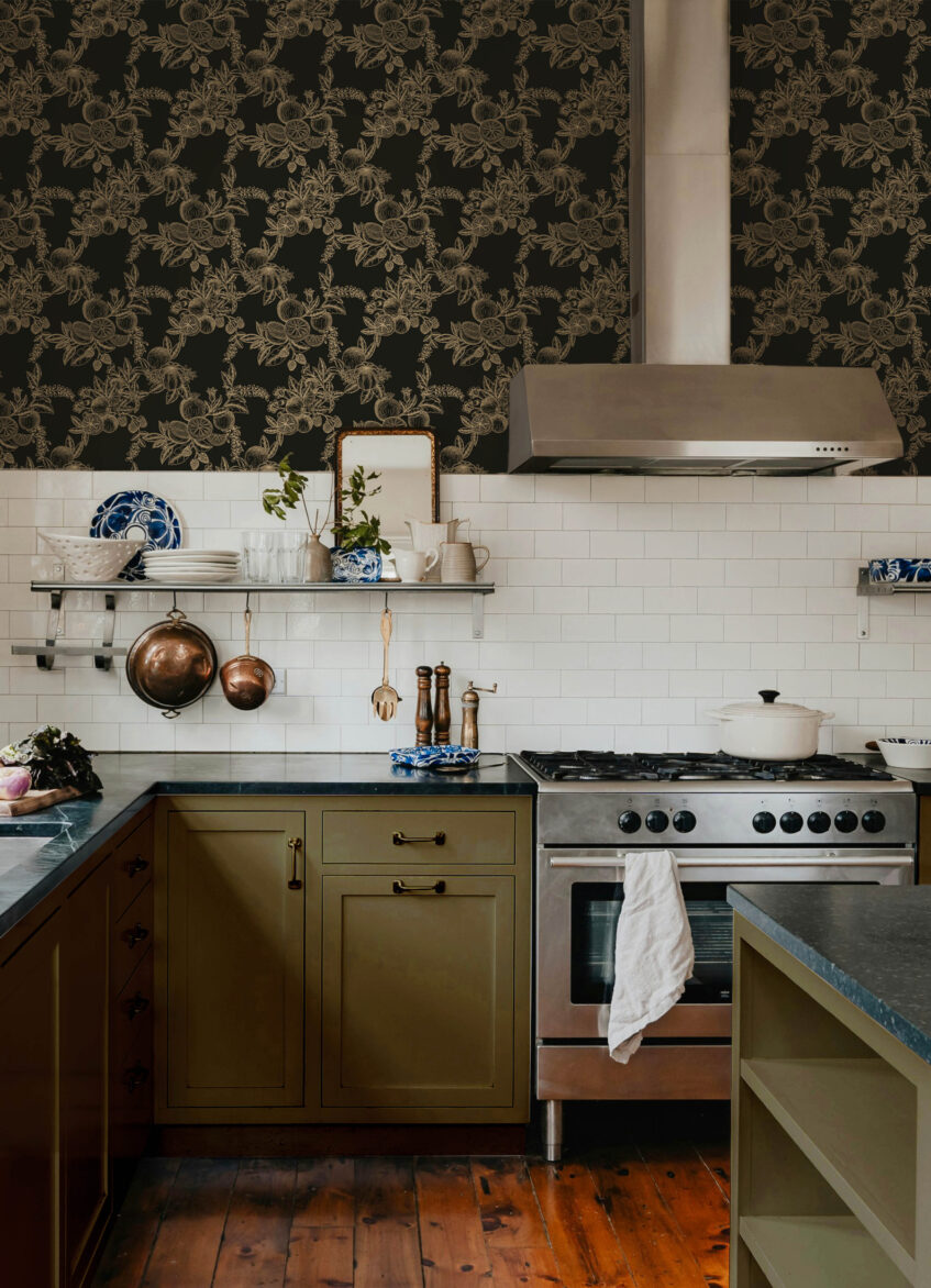 A-Street Prints Gerty Gold Wallpaper