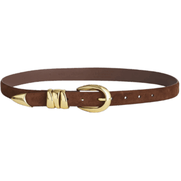 Triple Metal Keeper Belt | Madewell suede gold