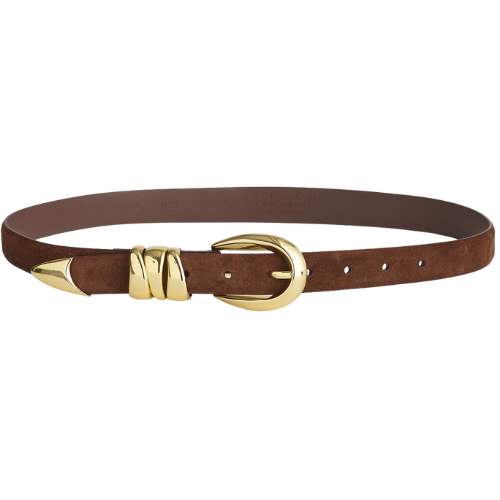 Triple Metal Keeper Belt | Madewell suede gold
