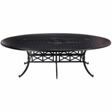 Frontgate Carlisle Oval Cast-Top Dining Table in Onyx Aluminum