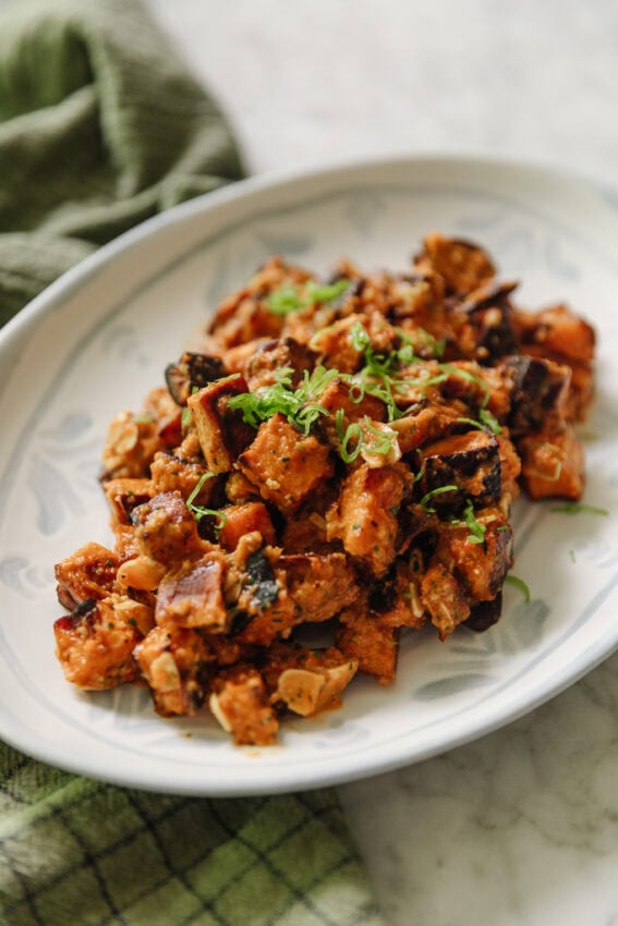 Roasted Sweet Potatoes with Romesco Sauce