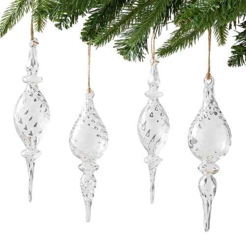 Glass Mixed Finial Ornaments