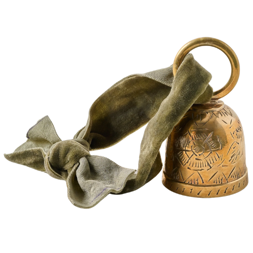 Magnolia Gigi Etched Brass Bell Ornament