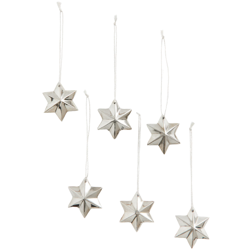H&M Silver Star Ornaments