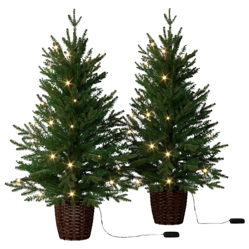 Target 2pc 3' Pre-Lit Potted Balsam Fir