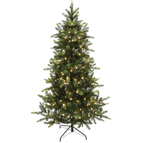 LuxenHome 6-ft Pre-lit Artificial Christmas Tree with White LED Lights Lowes