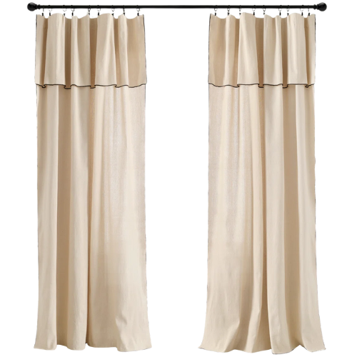 Modern Faux Linen Semi Sheer Curtains