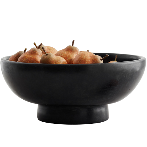 Pottery Barn Orion Black Pedestal Bowl
