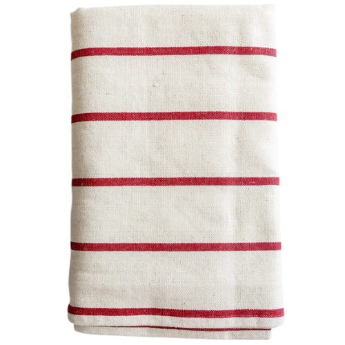 House of Jade Home Red Striped Tablecloth