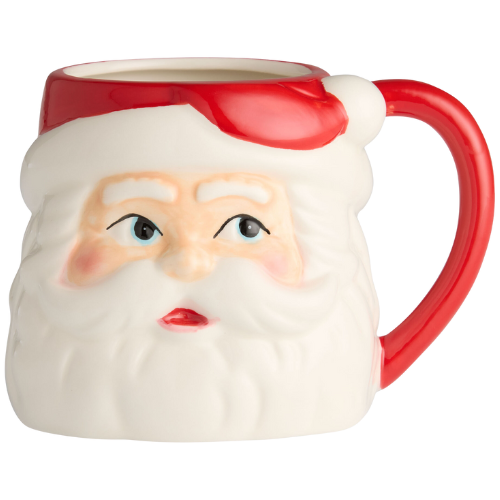 World Market Jolly Santa Hand Painted Figural Ceramic Mug