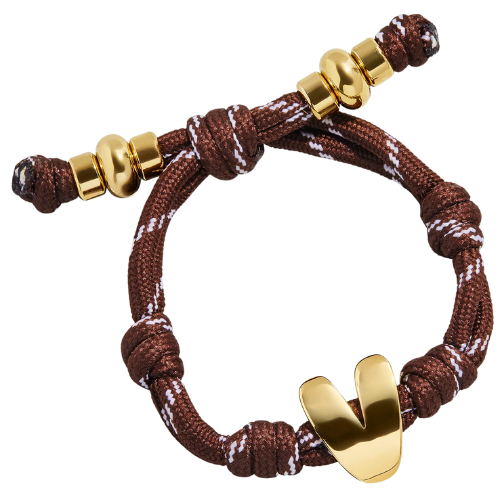 Knotty Initial Bracelet - Mocha Brown BaubleBar monogram