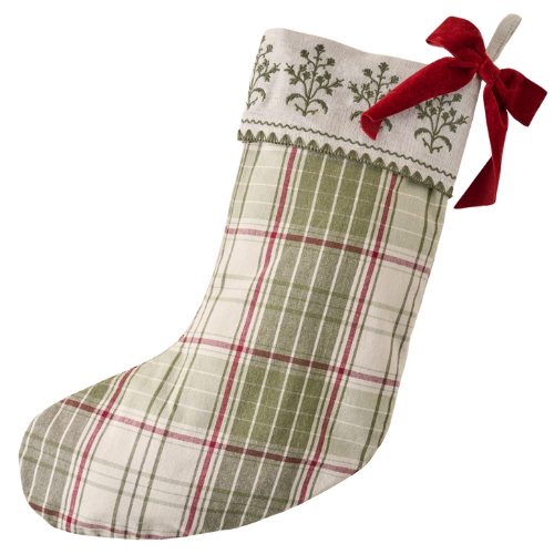 Magnolia Vintage Festive Plaid Stocking