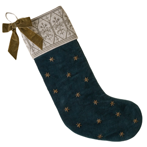 Magnolia Hand-Beaded Evermore Velvet Stocking