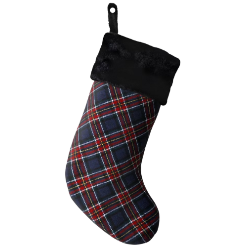 Target 20" Christmas Plaid Stocking with Cuff Dark Blue - Wondershop